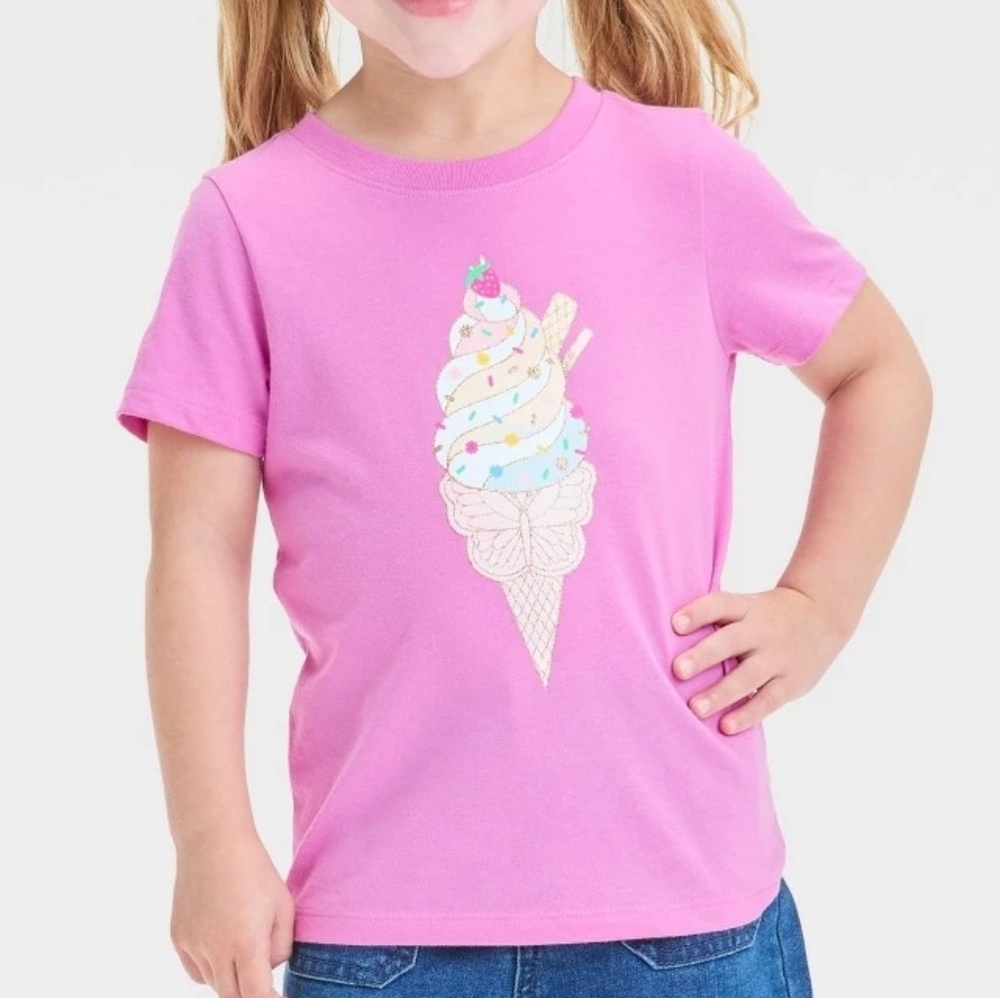 art class Pink Ice Cream Cone Kids T-Shirt